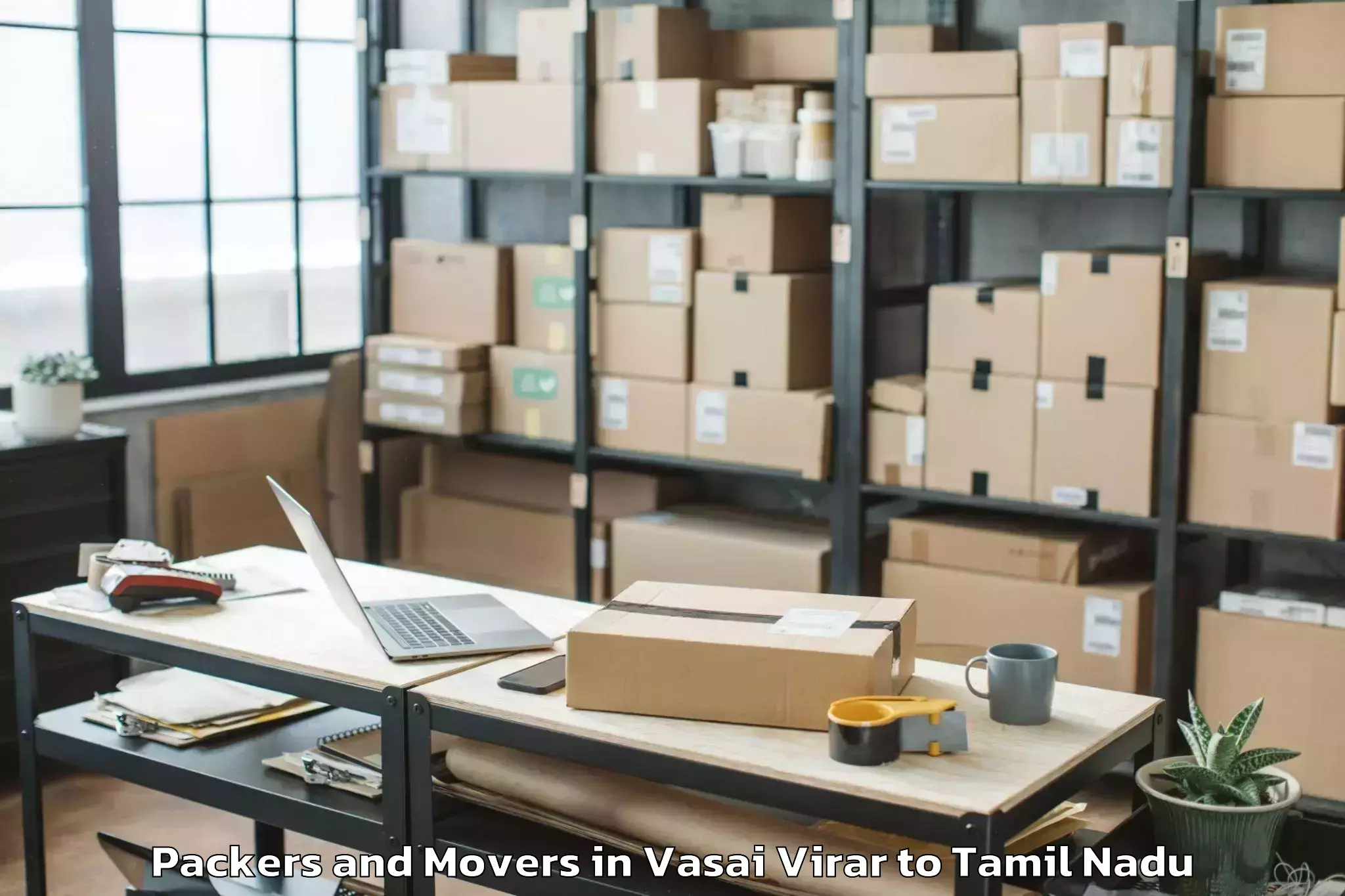 Trusted Vasai Virar to Konganapuram Packers And Movers